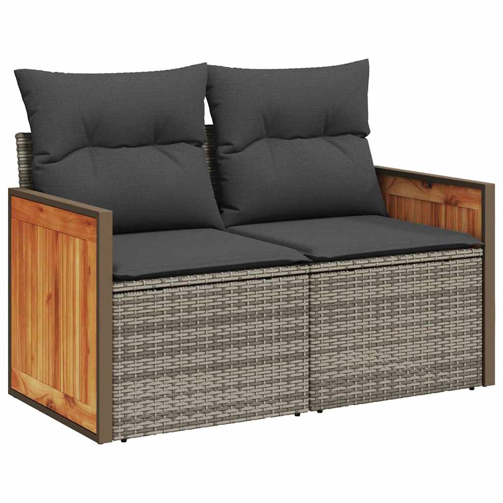 Garten-Sofa-Set 10 pcs Grau 90 x 55 x 71 cm Poly-Rattan
